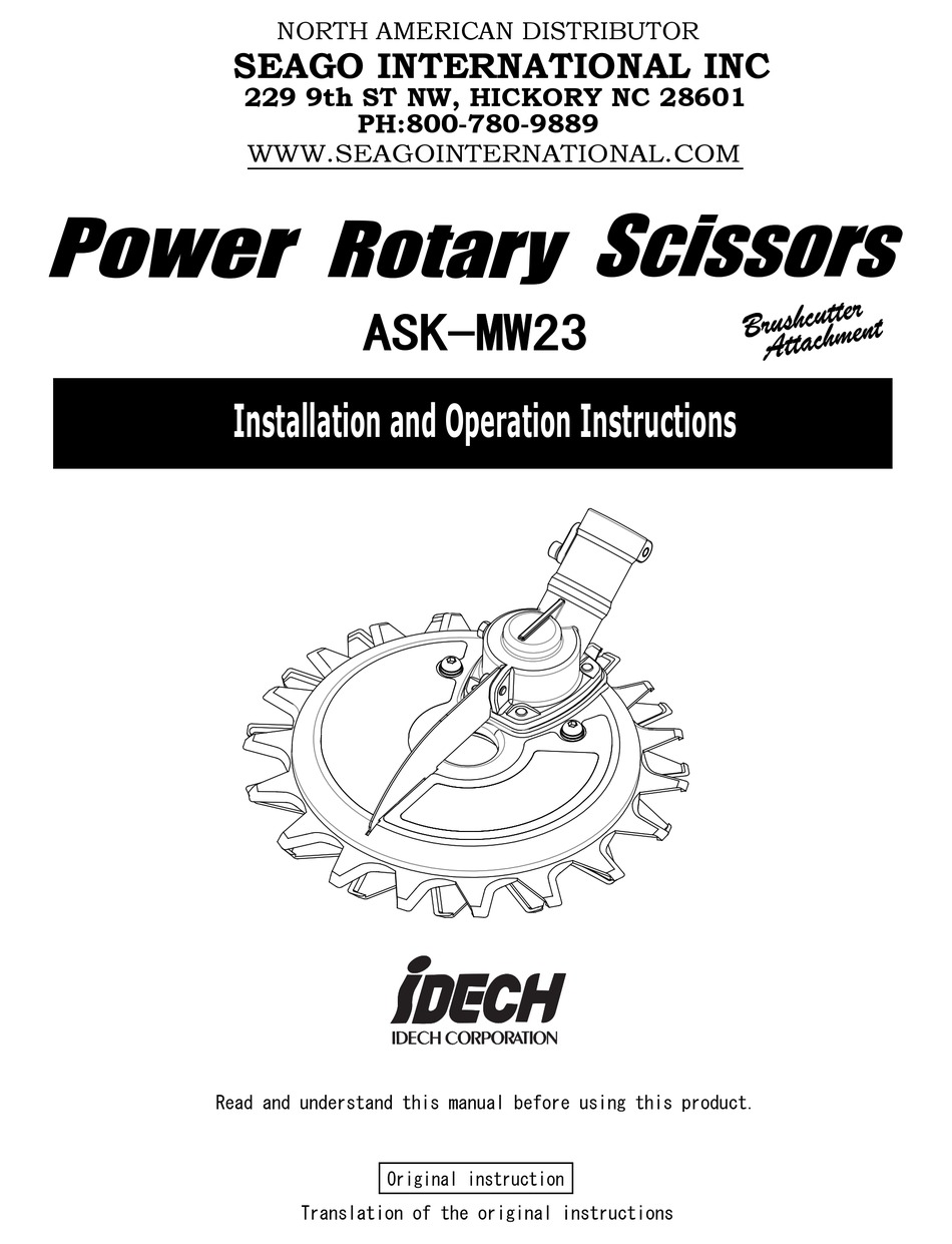 IDECH ASKMW23 INSTALLATION AND OPERATION INSTRUCTION MANUAL Pdf