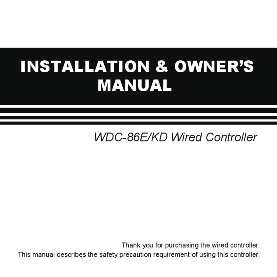 MIDEA WDC86E/KD INSTALLATION & OWNER'S MANUAL Pdf Download ManualsLib
