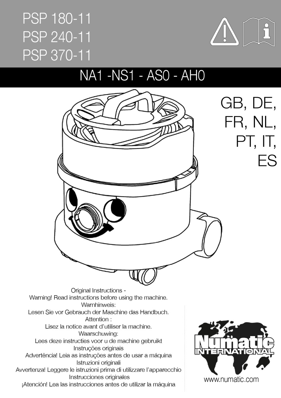 NUMATIC AH0 INSTRUCTIONS MANUAL Pdf Download ManualsLib