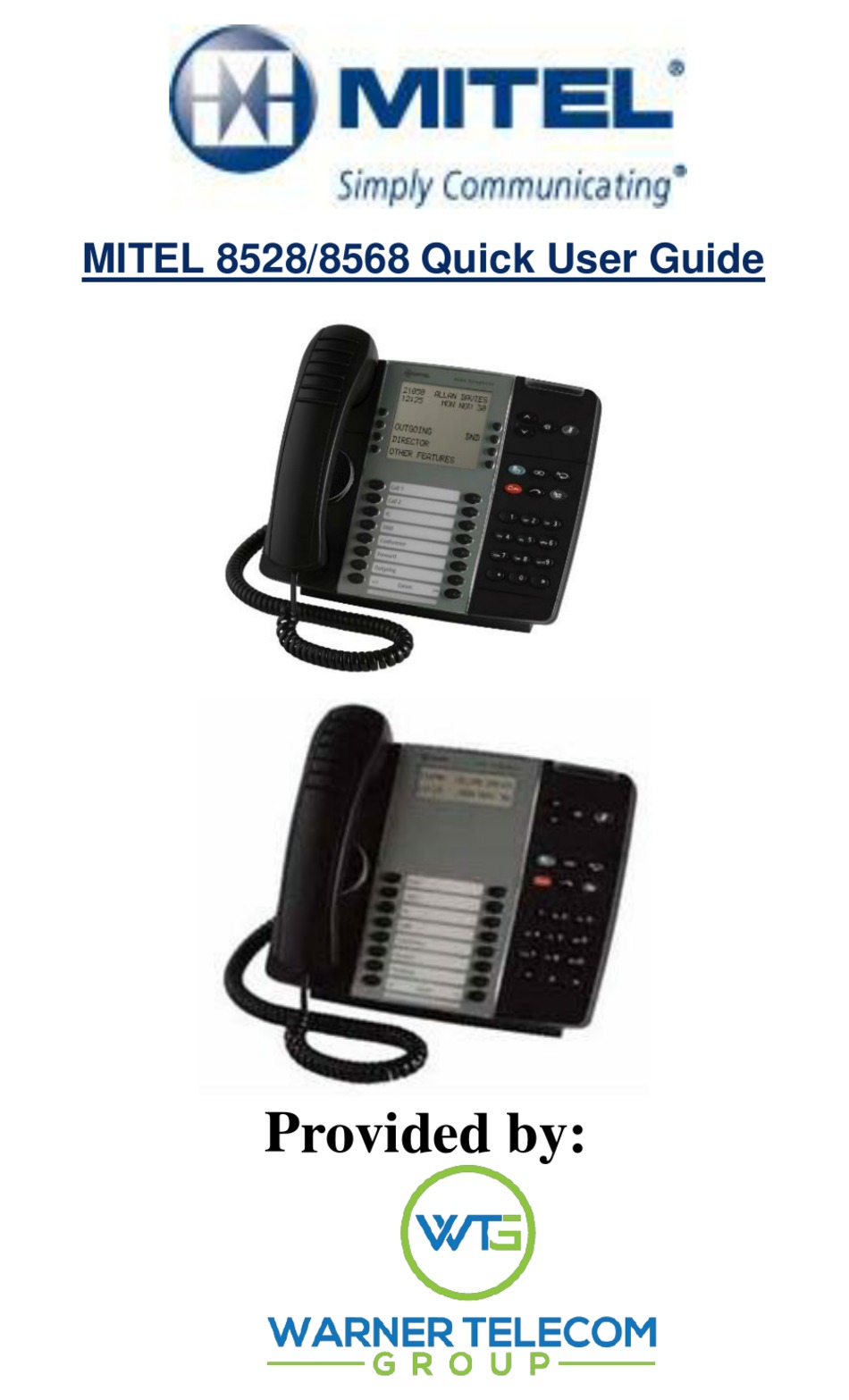 MITEL 8528 QUICK USER MANUAL Pdf Download ManualsLib