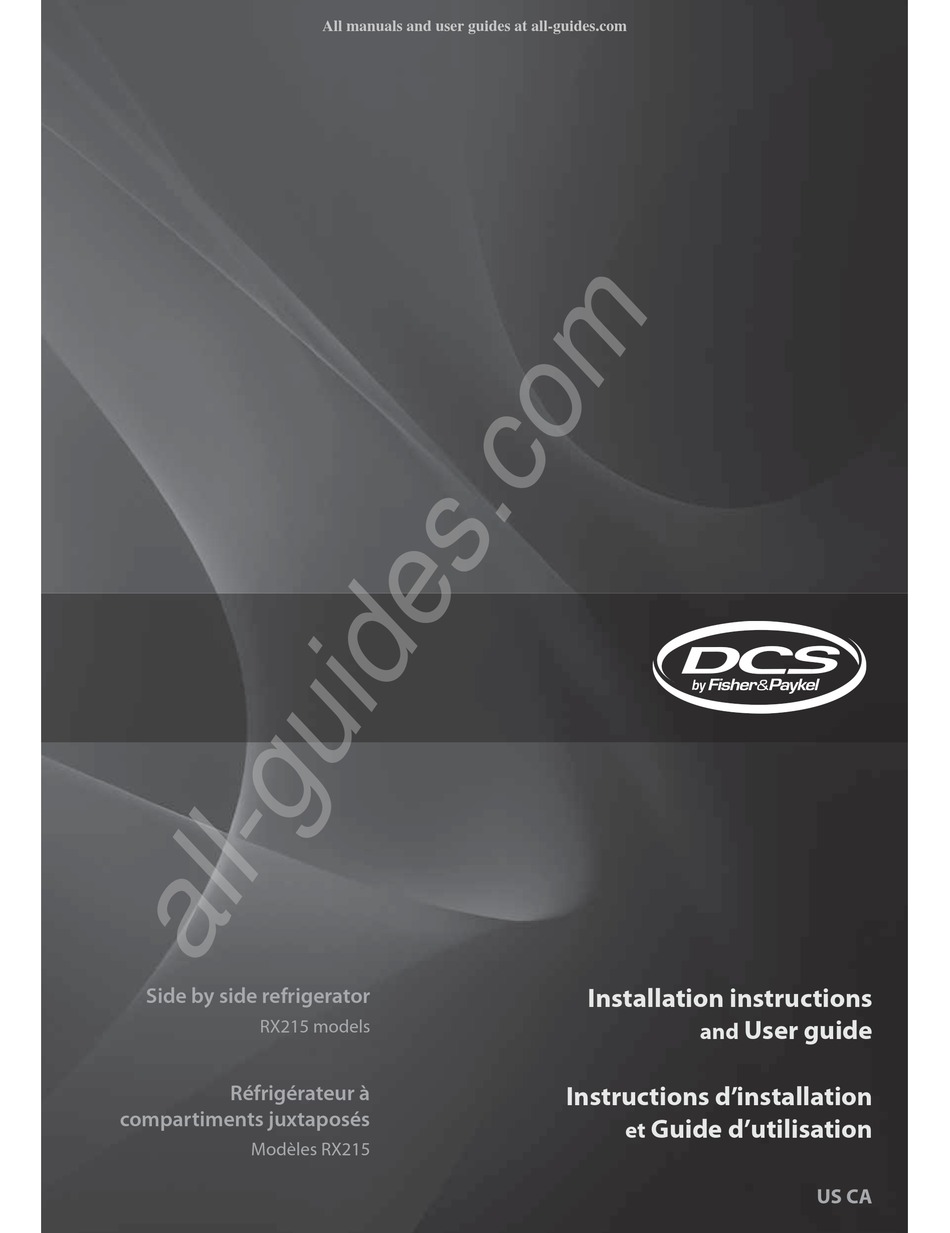 FISHER & PAYKEL DCS RX215 INSTALLATION INSTRUCTIONS AND USER MANUAL Pdf Download ManualsLib