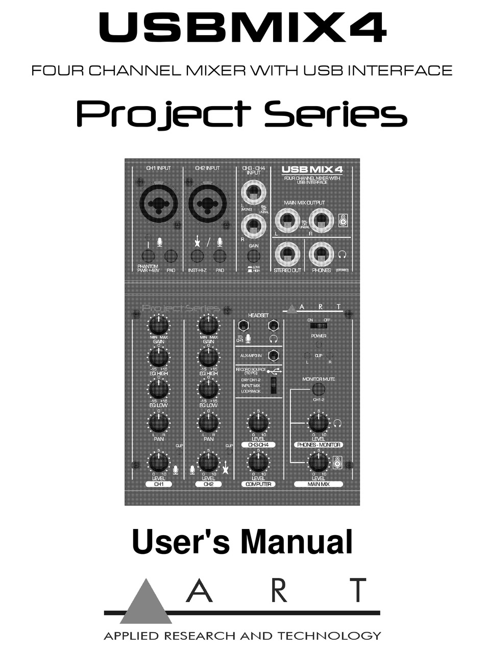 ART USBMIX4 USER MANUAL Pdf Download | ManualsLib