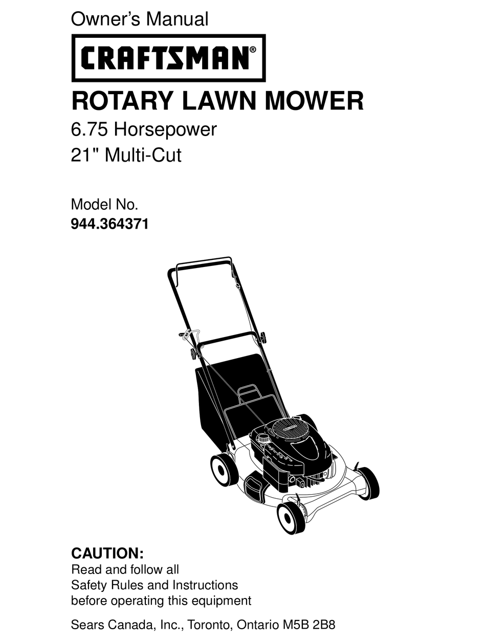 CRAFTSMAN 944.364371 OWNER'S MANUAL Pdf Download | ManualsLib