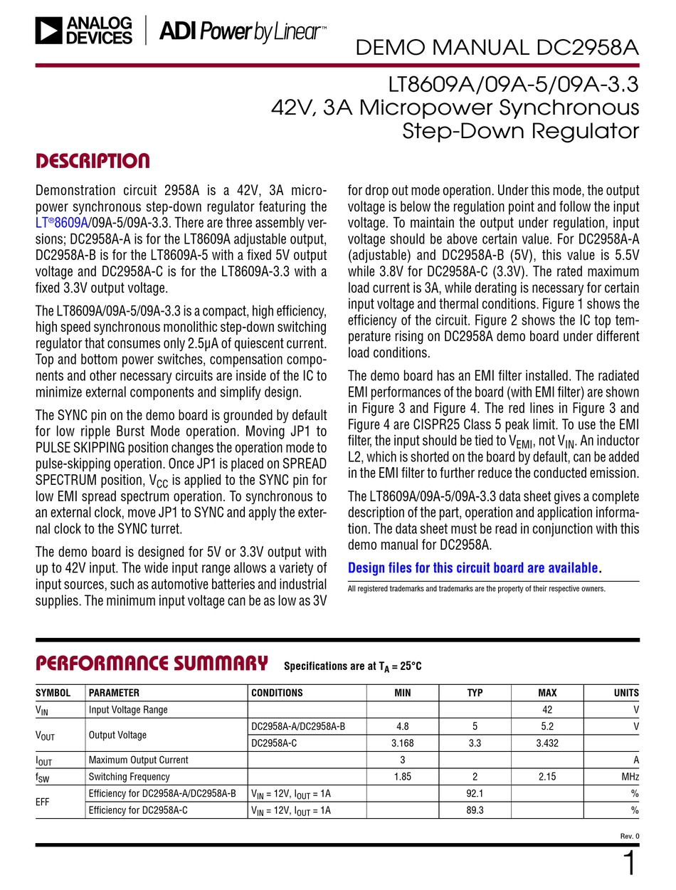 ANALOG DEVICES DC2958A DEMO MANUAL Pdf Download | ManualsLib