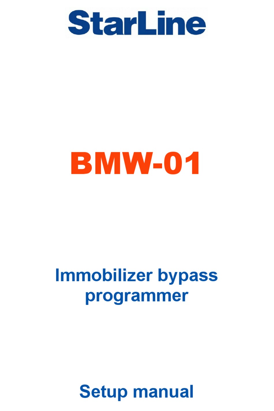 STARLINE BMW-01 SETUP MANUAL Pdf Download | ManualsLib