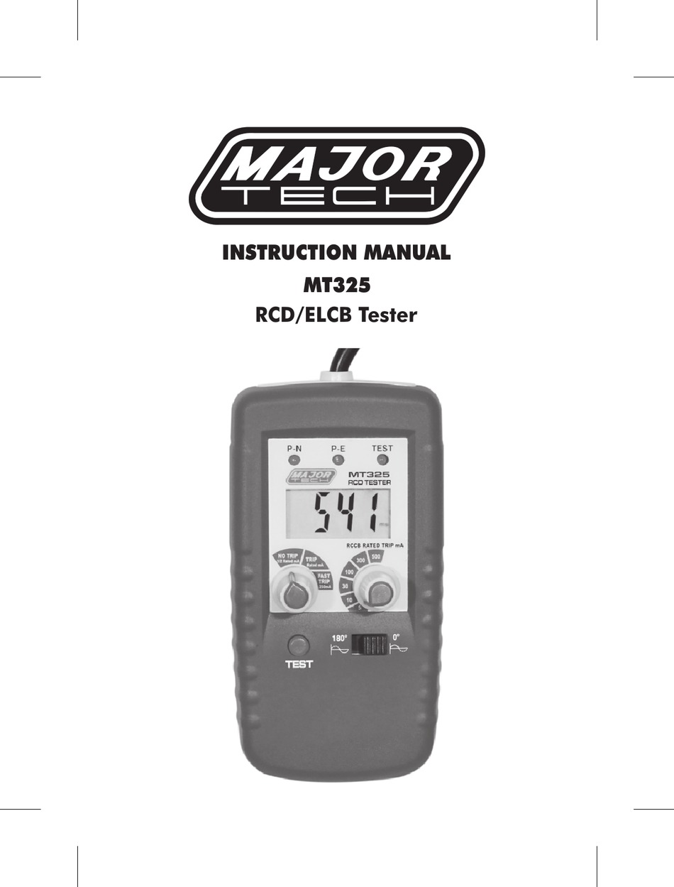 MAJOR TECH MT325 INSTRUCTION MANUAL Pdf Download ManualsLib