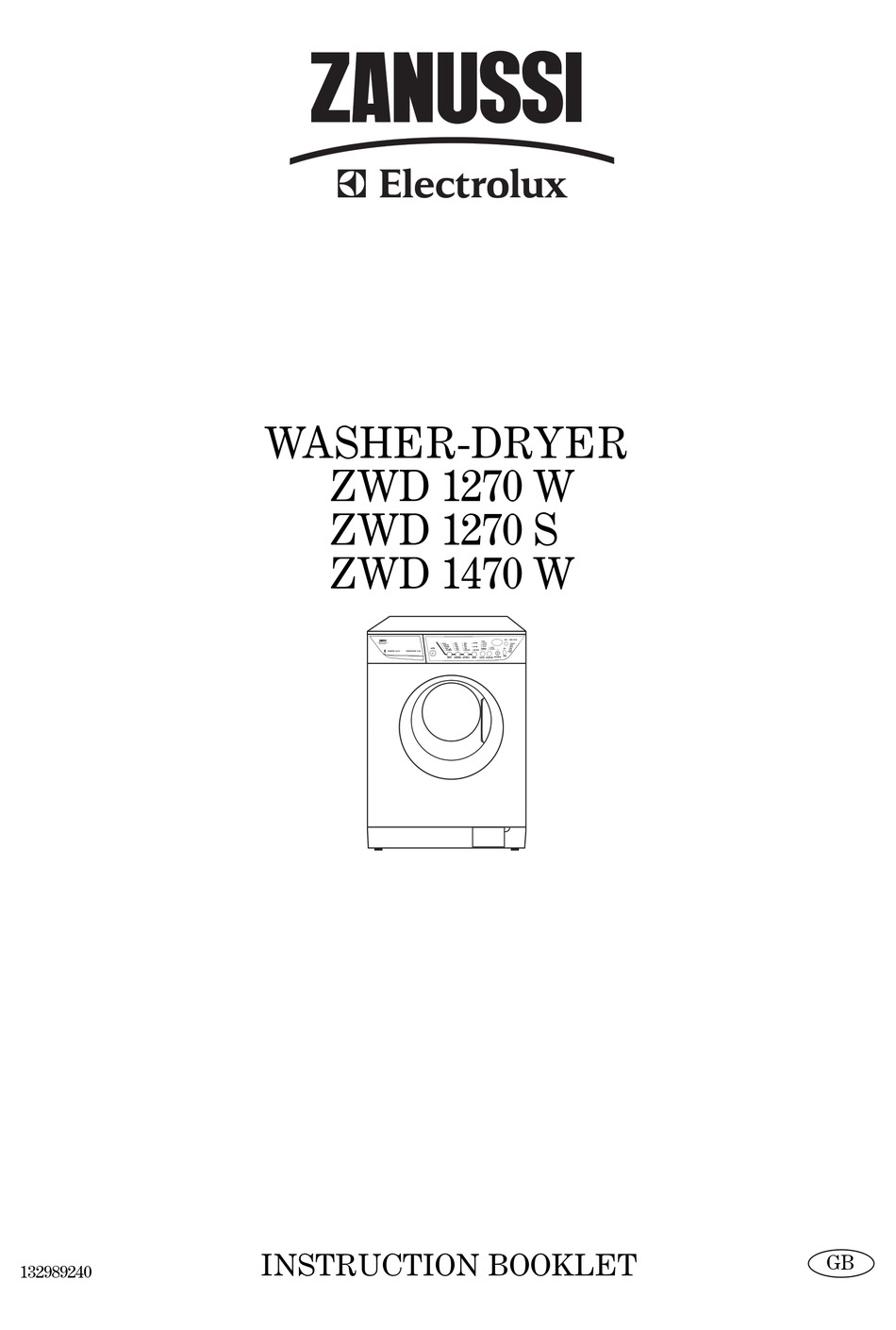 ELECTROLUX ZANUSSI ZWD 1270 W INSTRUCTION BOOKLET Pdf Download | ManualsLib