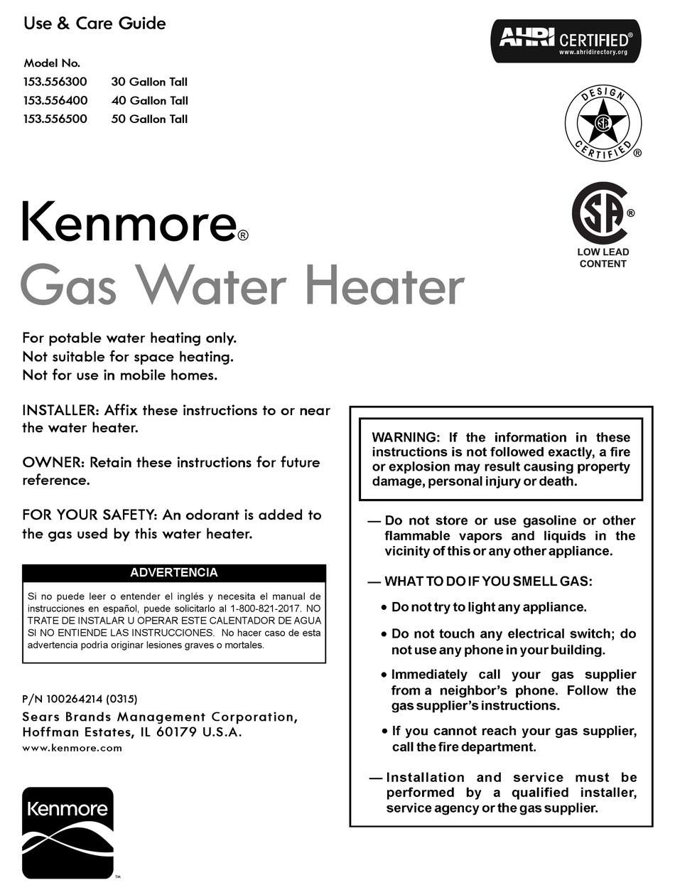 KENMORE 153.556300 USE & CARE MANUAL Pdf Download | ManualsLib