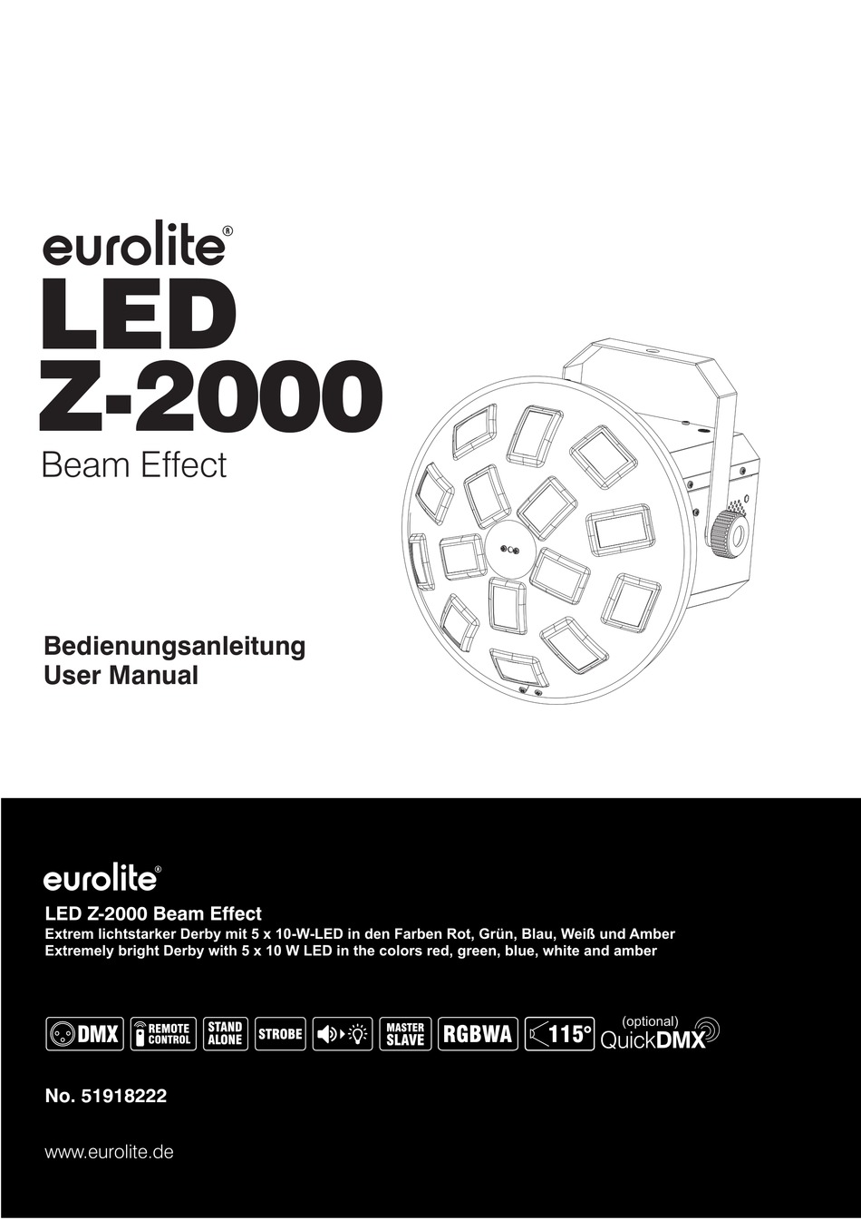 EUROLITE LED Z2000 USER MANUAL Pdf Download ManualsLib