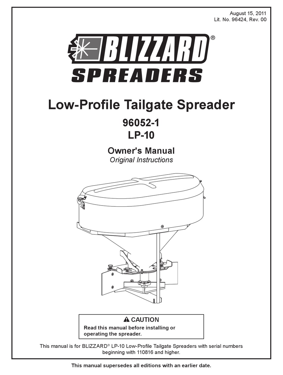 BLIZZARD LP-10 OWNER'S MANUAL Pdf Download | ManualsLib