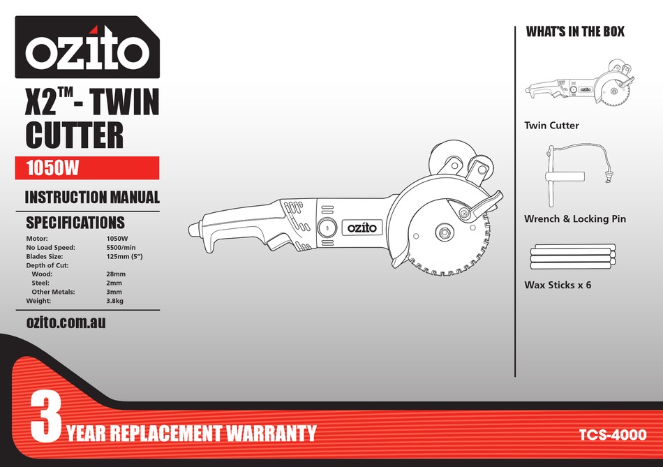 OZITO X2 TCS4000 INSTRUCTION MANUAL Pdf Download ManualsLib