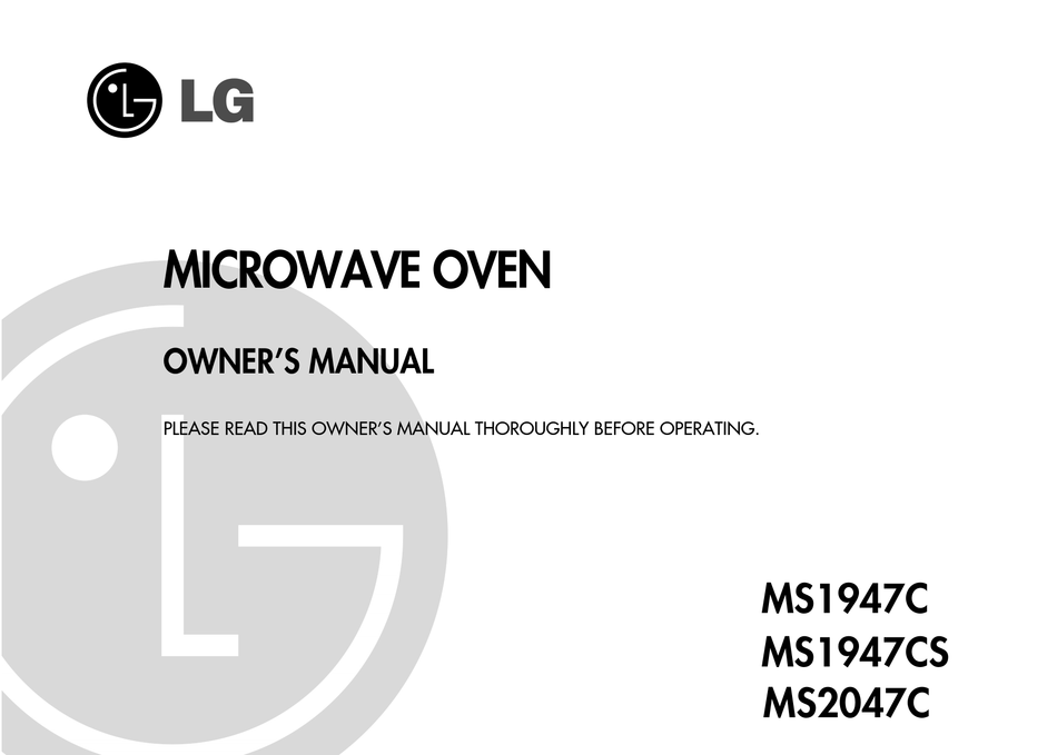 LG MS2047C OWNER'S MANUAL Pdf Download | ManualsLib