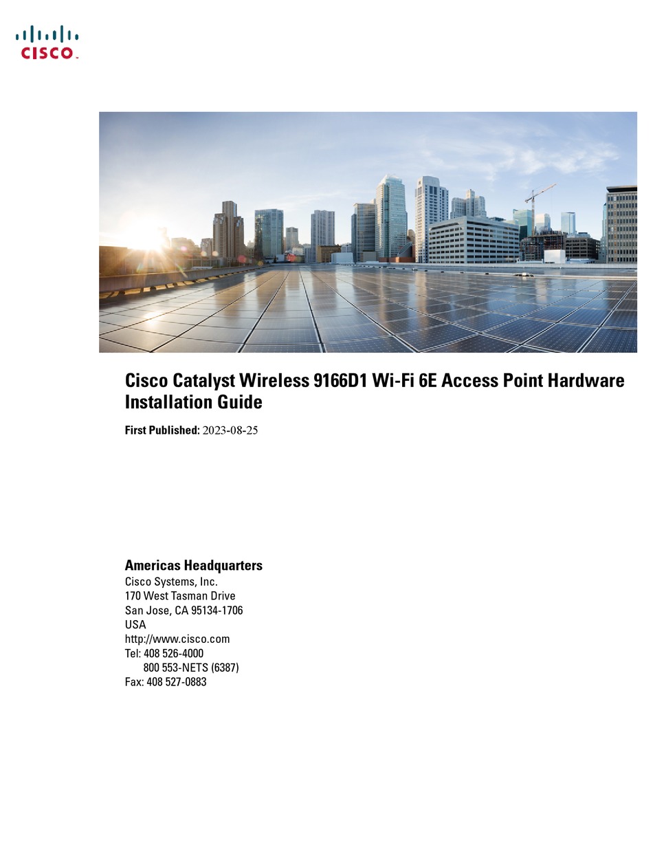 CISCO CATALYST WIRELESS 9166D1 HARDWARE INSTALLATION MANUAL Pdf