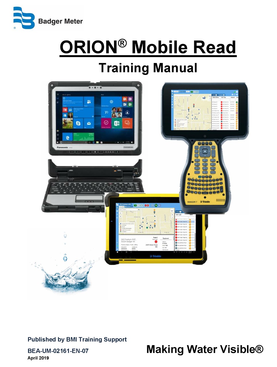 BADGER METER ORION MOBILE READ TRAINING MANUAL Pdf Download ManualsLib