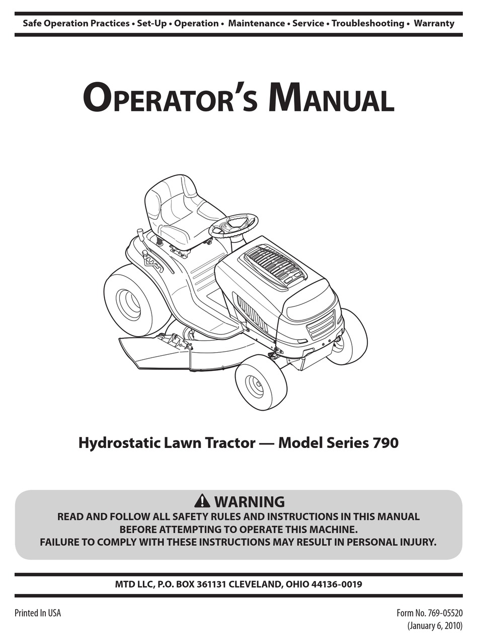 MTD 13AJ795S059 OPERATOR'S MANUAL Pdf Download | ManualsLib