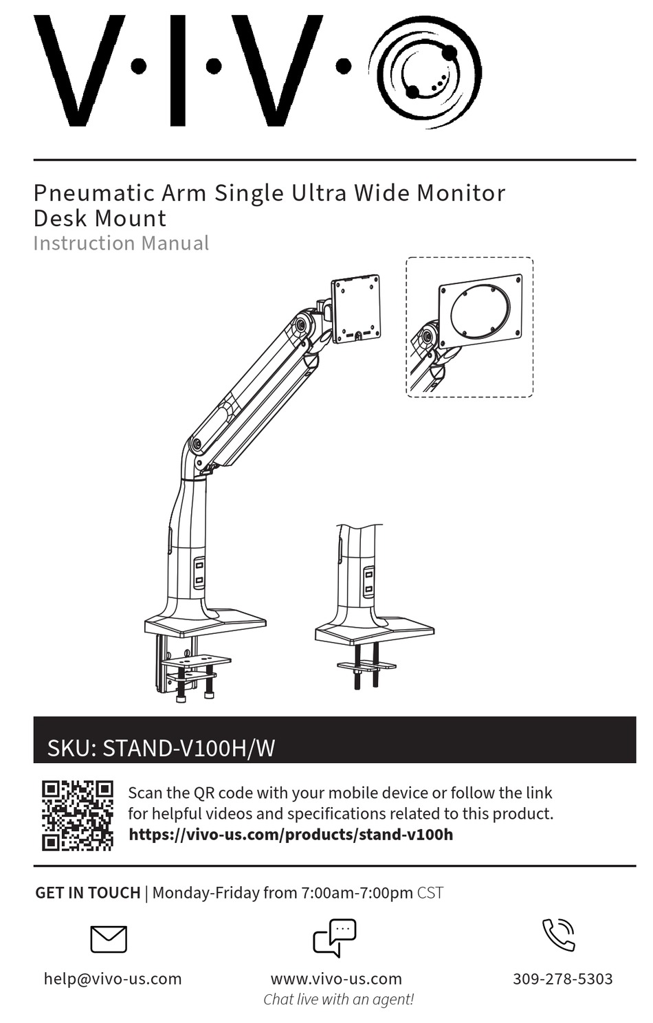 VIVO STAND-V100H/W INSTRUCTION MANUAL Pdf Download | ManualsLib