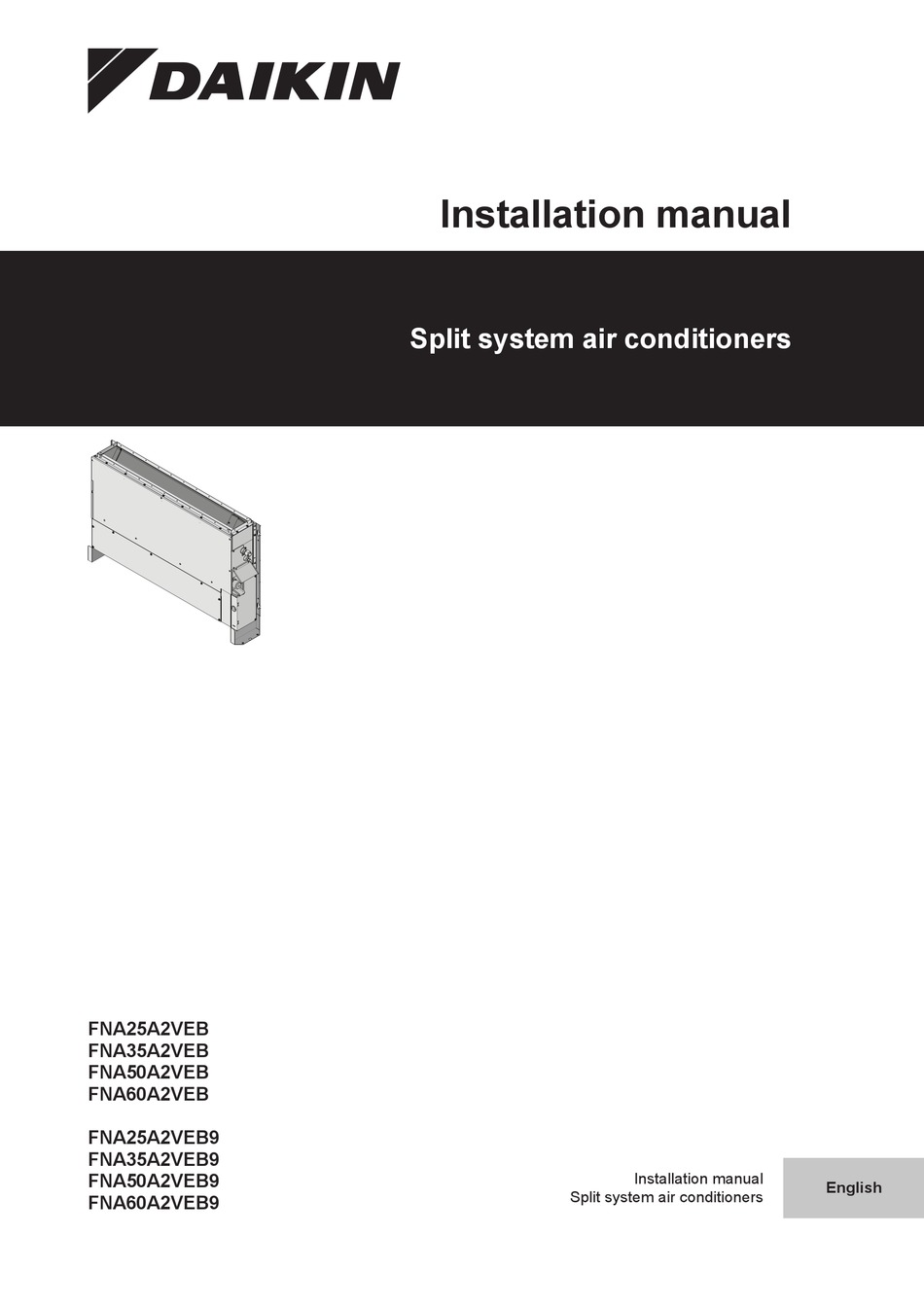 DAIKIN BLUEVOLUTION FNA35A INSTALLATION MANUAL Pdf Download | ManualsLib