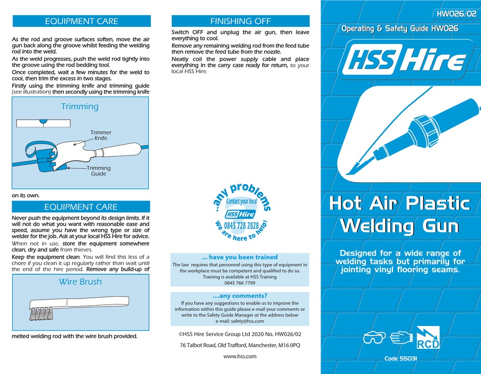 HSS HIRE HW026/02 OPERATING & SAFETY MANUAL Pdf Download ManualsLib