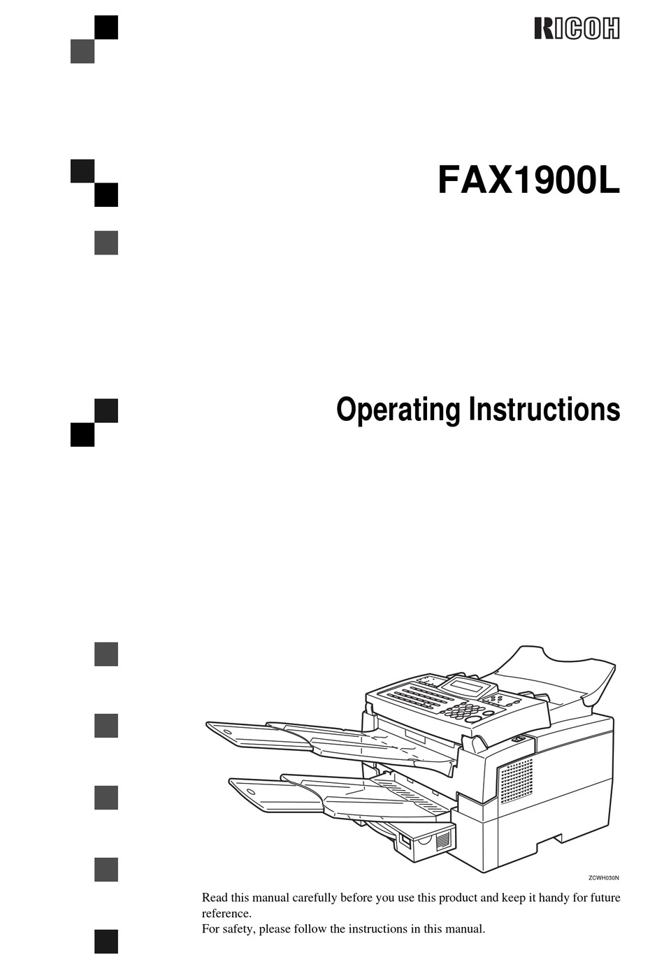 RICOH FAX1900L OPERATING INSTRUCTIONS MANUAL Pdf Download ManualsLib