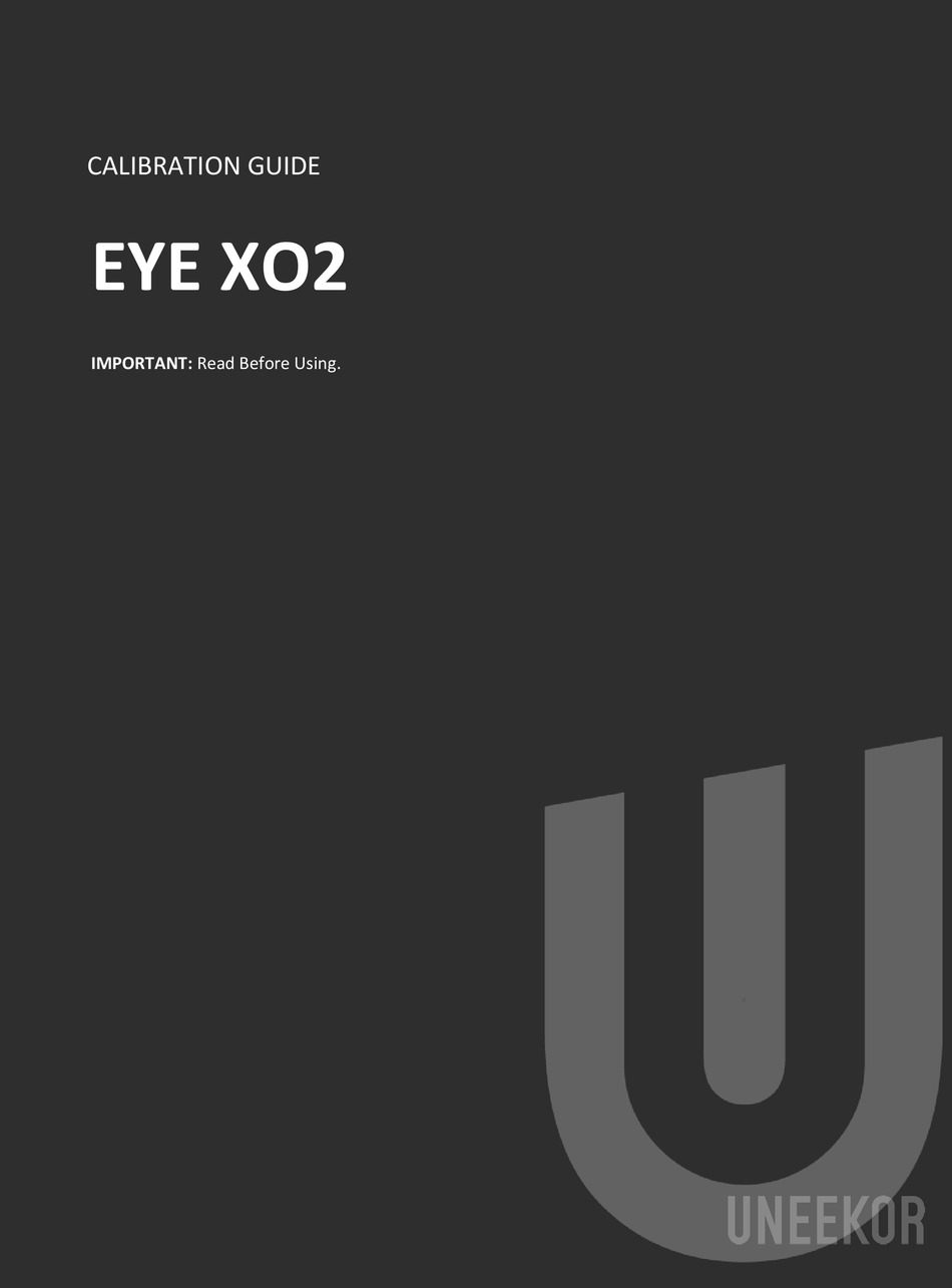 UNEEKOR EYE XO2 CALIBRATION MANUAL Pdf Download ManualsLib