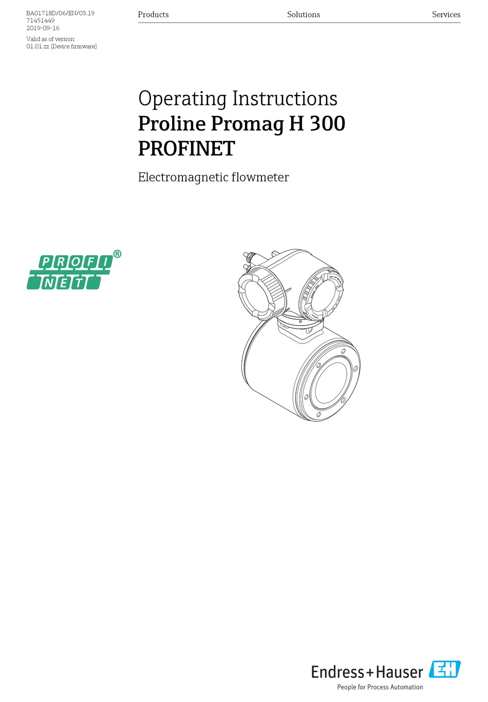 ENDRESS+HAUSER PROLINE PROMAG H 300 OPERATING INSTRUCTIONS MANUAL Pdf ...