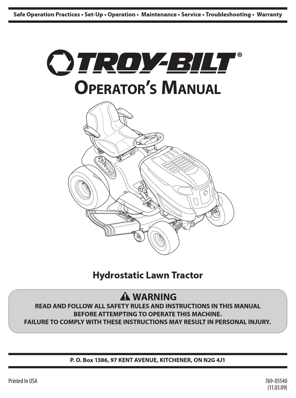 TROY-BILT 13AP91KT563 OPERATOR'S MANUAL Pdf Download | ManualsLib