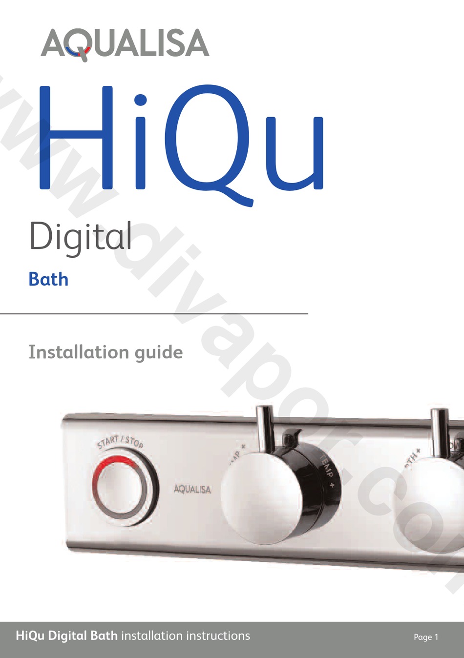 AQUALISA HIQU HQD1005 INSTALLATION MANUAL Pdf Download | ManualsLib