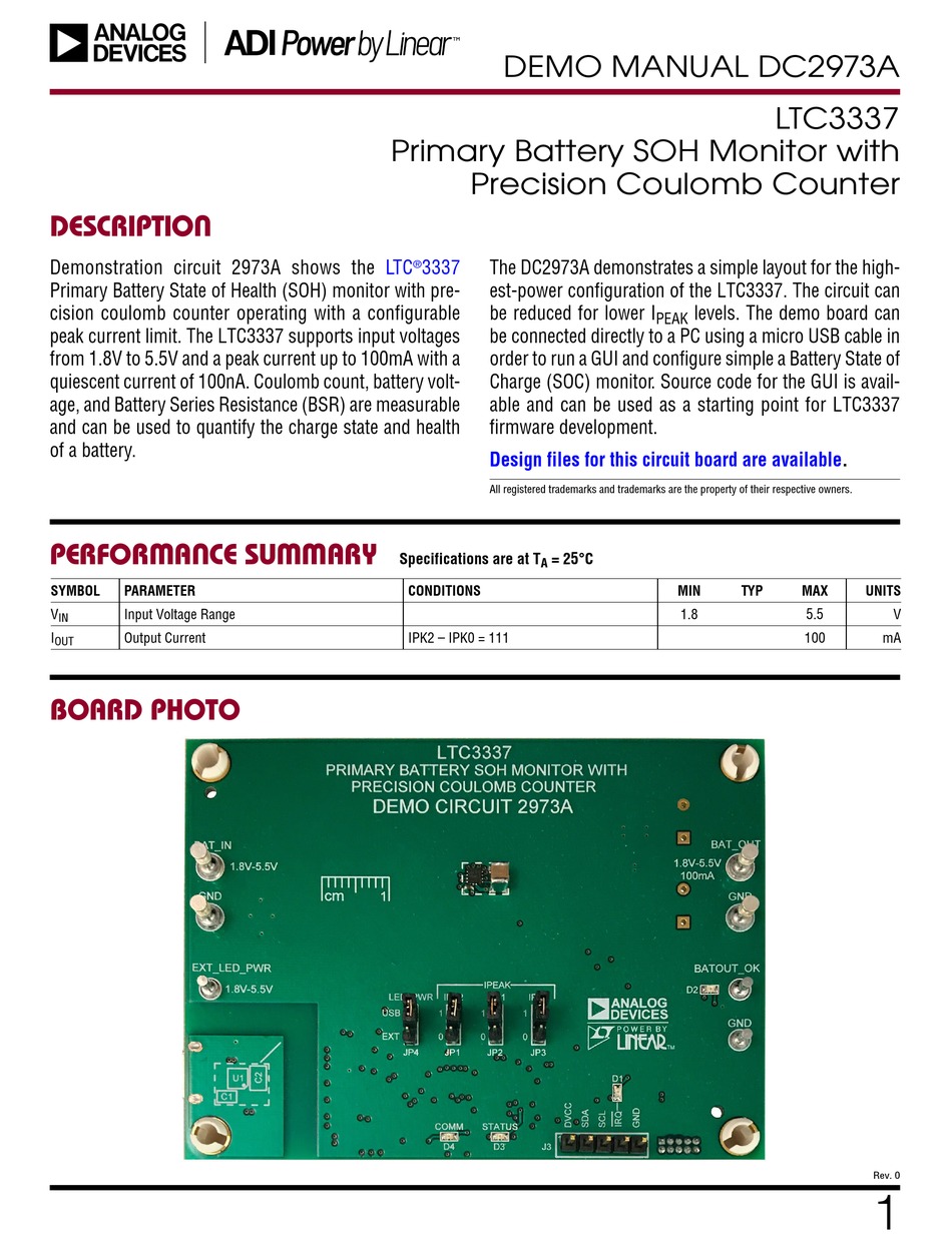 ANALOG DEVICES DC2973A DEMO MANUAL Pdf Download | ManualsLib