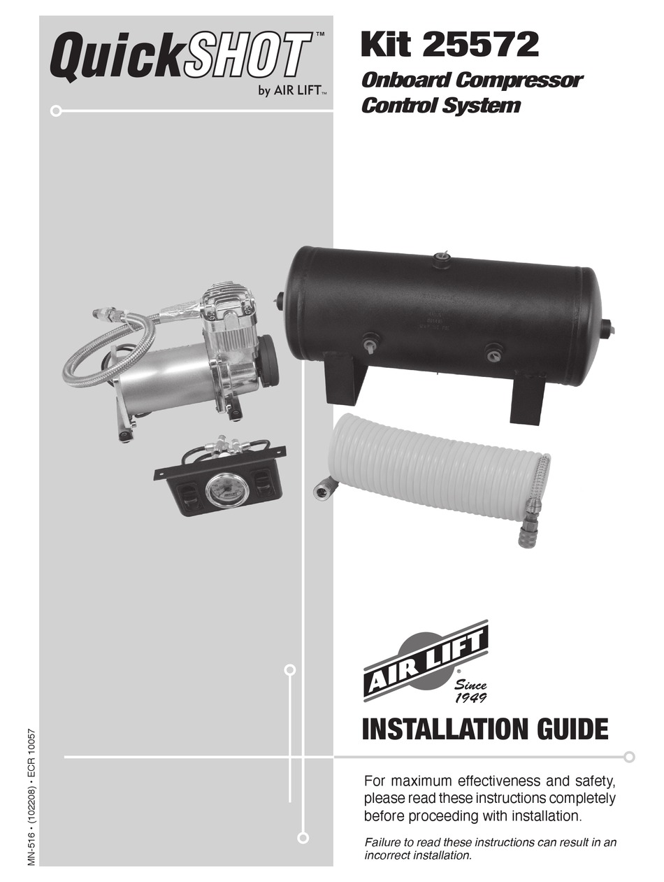 AIR LIFT QUICK SHOT 25572 INSTALLATION MANUAL Pdf Download ManualsLib