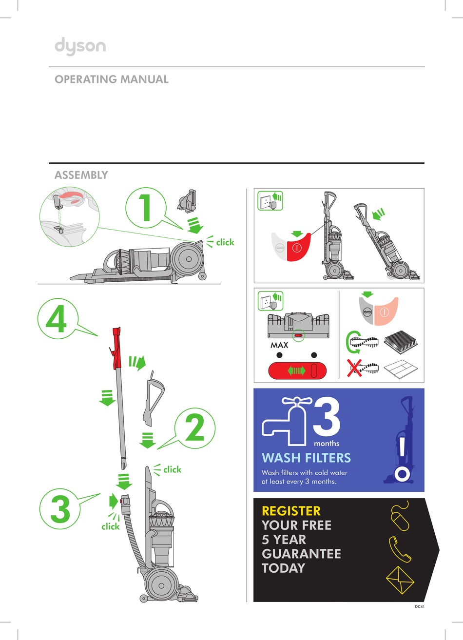 DYSON DC41 OPERATING MANUAL Pdf Download ManualsLib