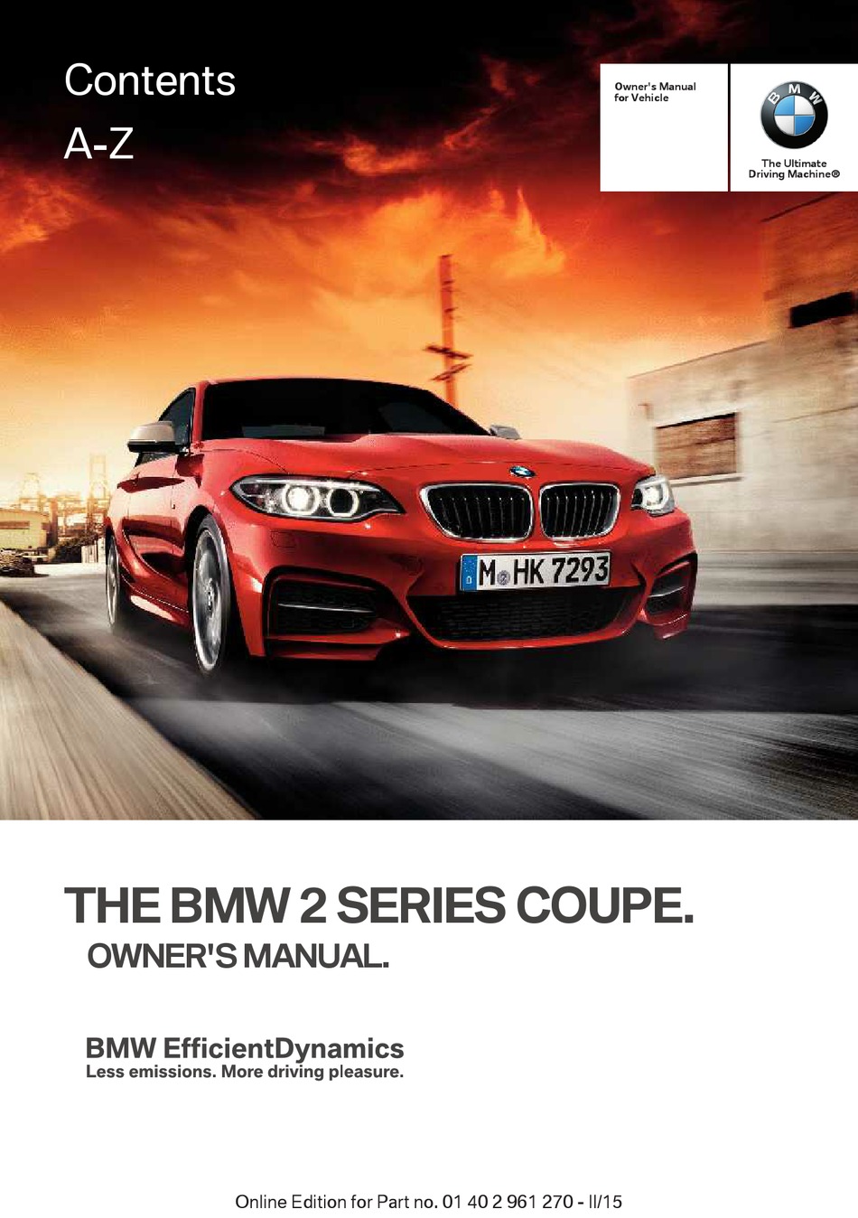 BMW 2 2015 SERIES OWNER'S MANUAL Pdf Download | ManualsLib