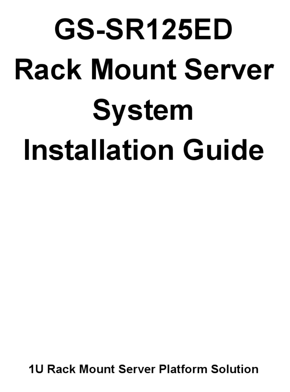 GIGABYTE GSSR125ED INSTALLATION MANUAL Pdf Download ManualsLib