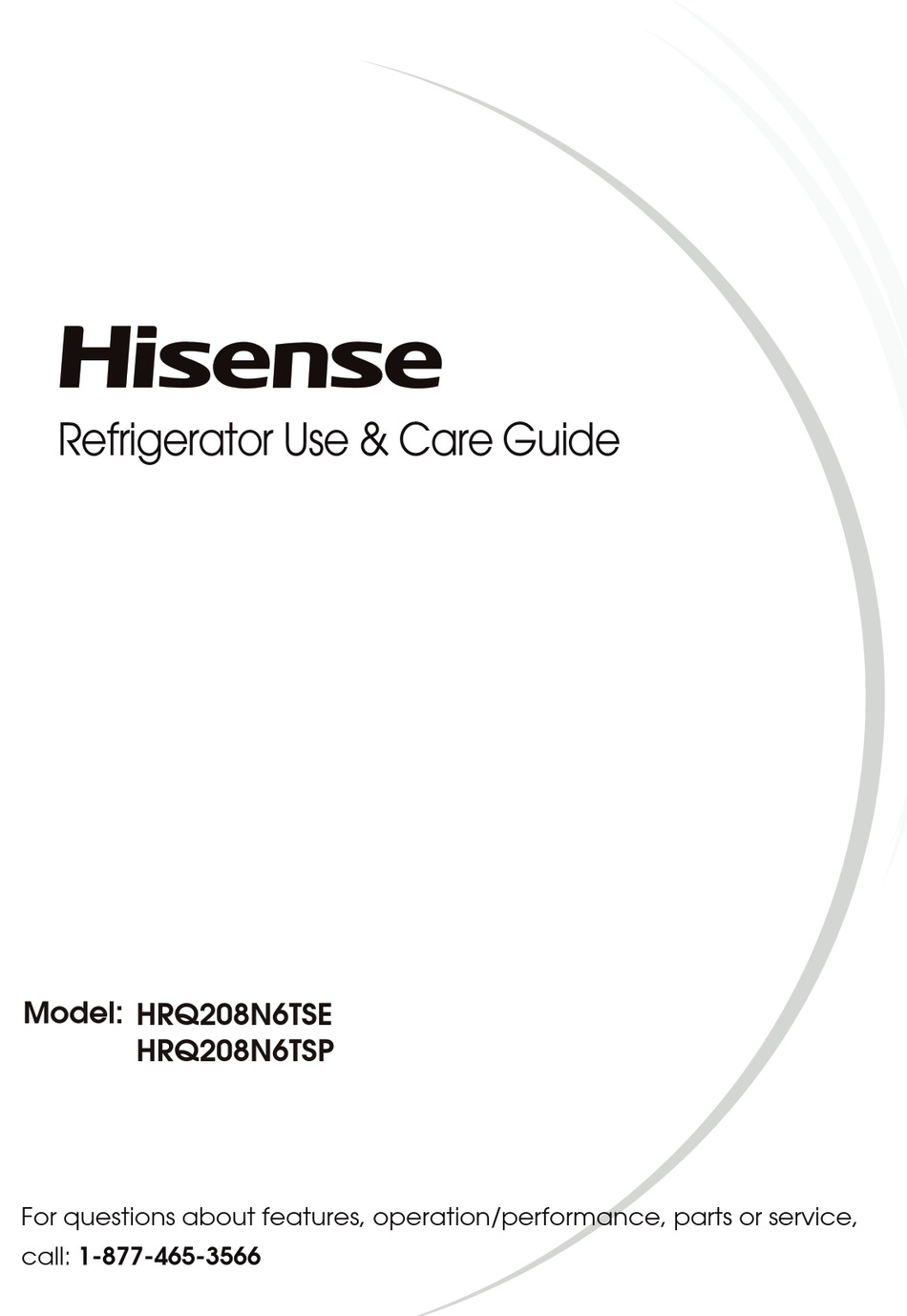 HISENSE HRQ208N6TSE USE & CARE MANUAL Pdf Download | ManualsLib