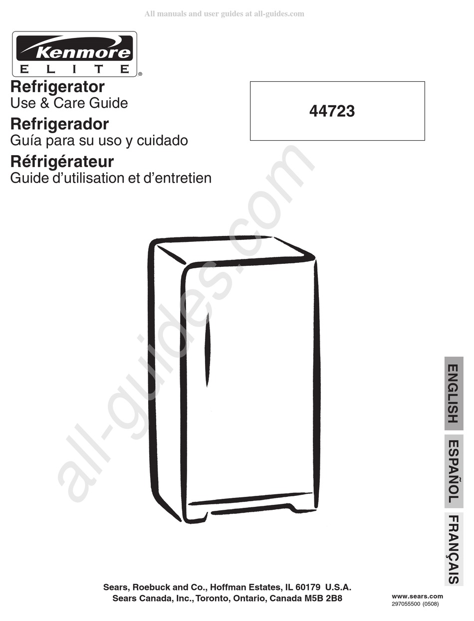 SEARS KENMORE ELITE 44723 USE & CARE MANUAL Pdf Download ManualsLib