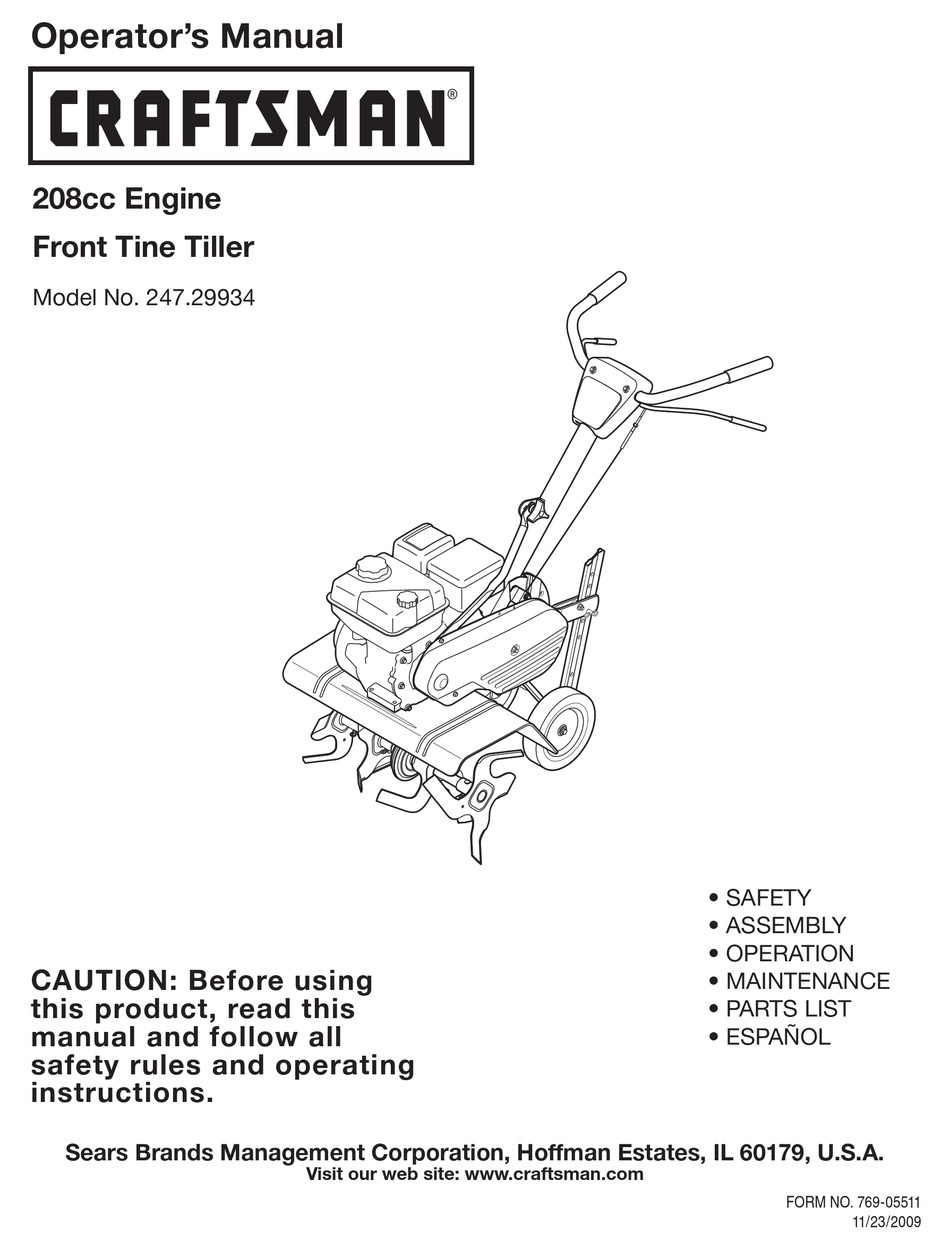 CRAFTSMAN 247.29934 OPERATOR