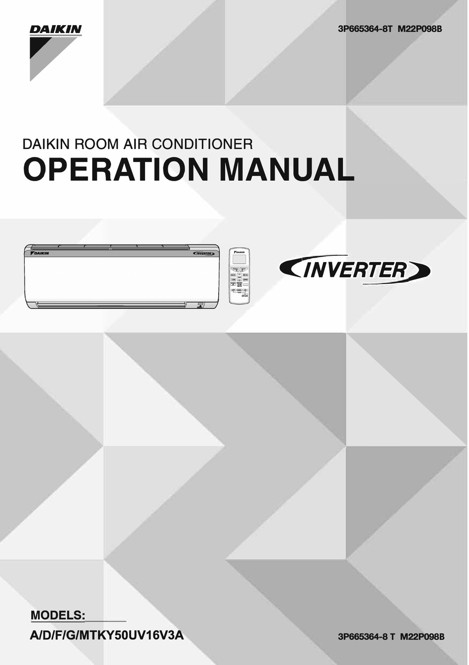 DAIKIN MTKY50UV16V3A OPERATION MANUAL Pdf Download ManualsLib