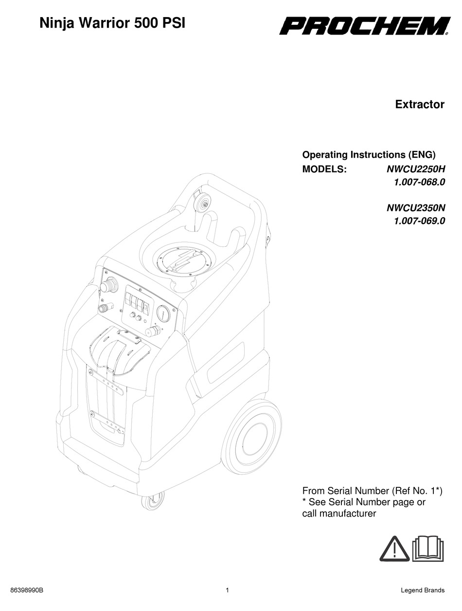 PROCHEM NINJA WARRIOR 500 PSI OPERATING INSTRUCTIONS MANUAL Pdf