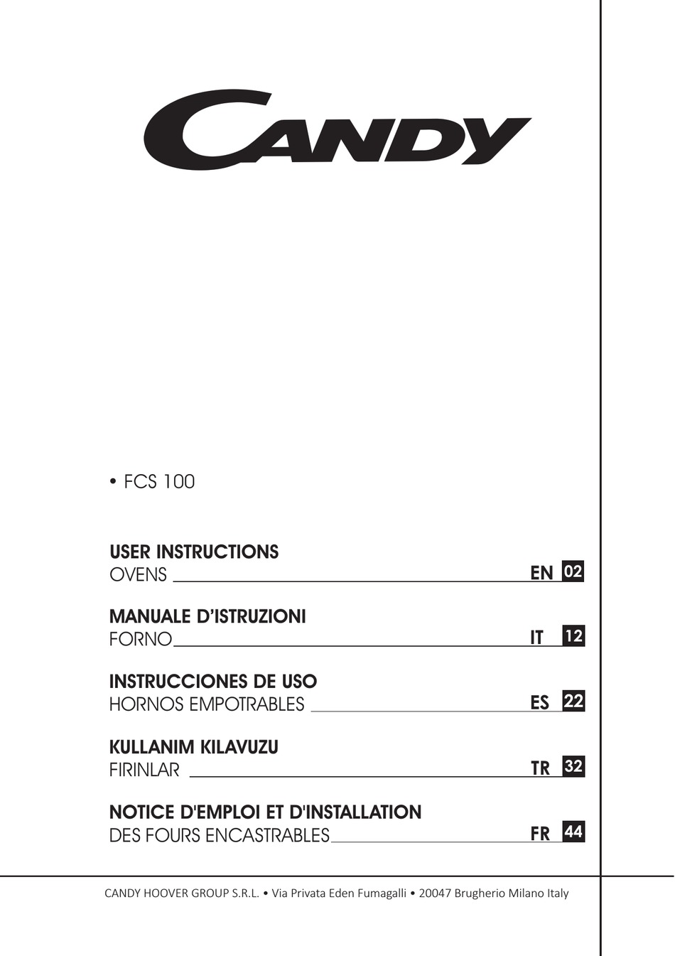 CANDY HOOVER FCS 100 USER INSTRUCTIONS Pdf Download ManualsLib