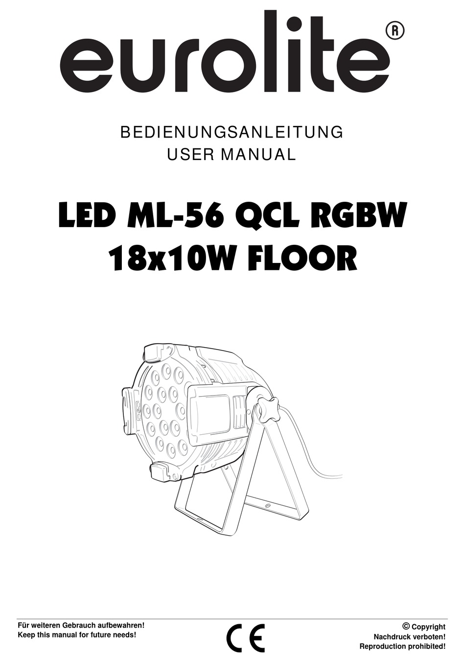 EUROLITE LED ML-56 QCL RGBW 18X10W FLOOR USER MANUAL Pdf Download ...