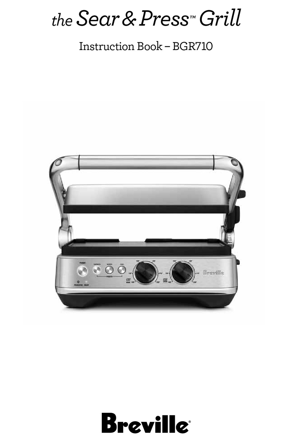 BREVILLE THE SEAR&PRESS BGR710 INSTRUCTION BOOK Pdf Download ManualsLib