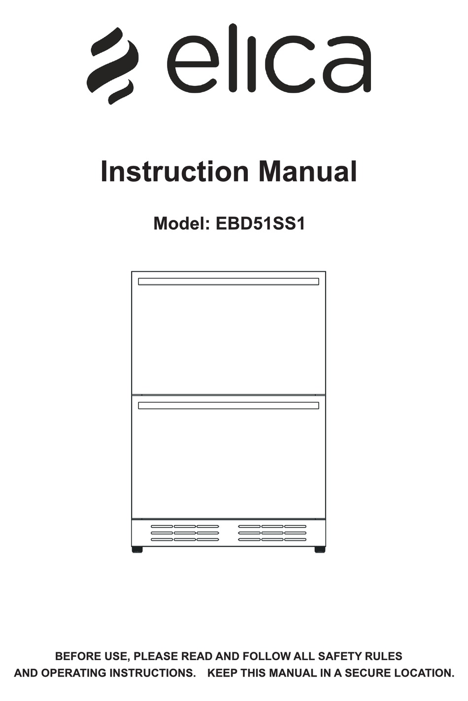 ELICA EBD51SS1 INSTRUCTION MANUAL Pdf Download ManualsLib