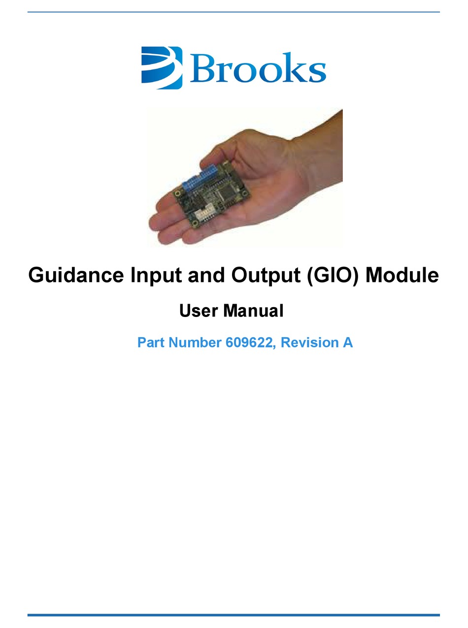 BROOKS 609622 USER MANUAL Pdf Download ManualsLib