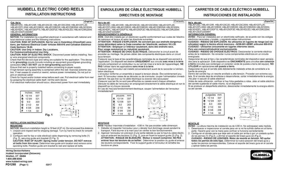 HUBBELL HBL45123C INSTALLATION INSTRUCTIONS Pdf Download ManualsLib