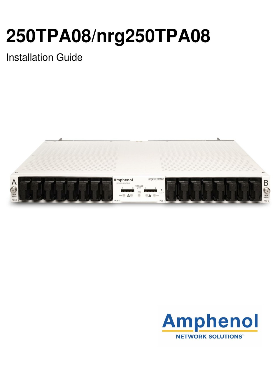 AMPHENOL 250TPA08 INSTALLATION MANUAL Pdf Download ManualsLib