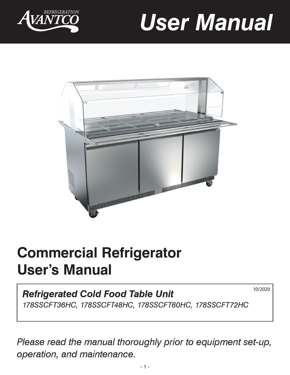 AVANTCO 178SSCFT36HC USER MANUAL Pdf Download ManualsLib
