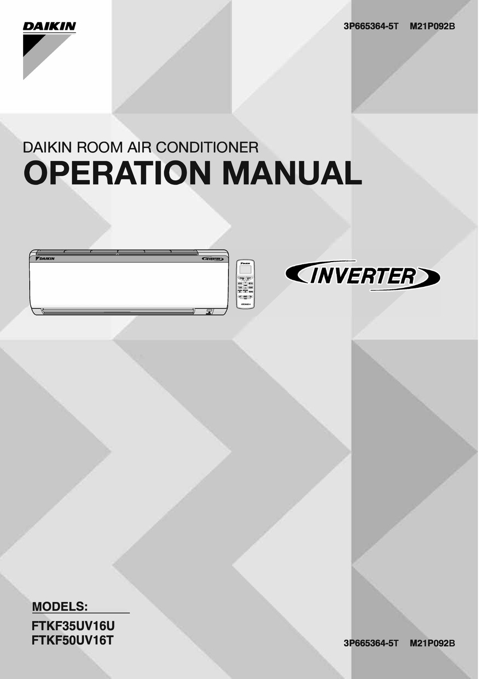 DAIKIN FTKF35UV16U OPERATION MANUAL Pdf Download | ManualsLib