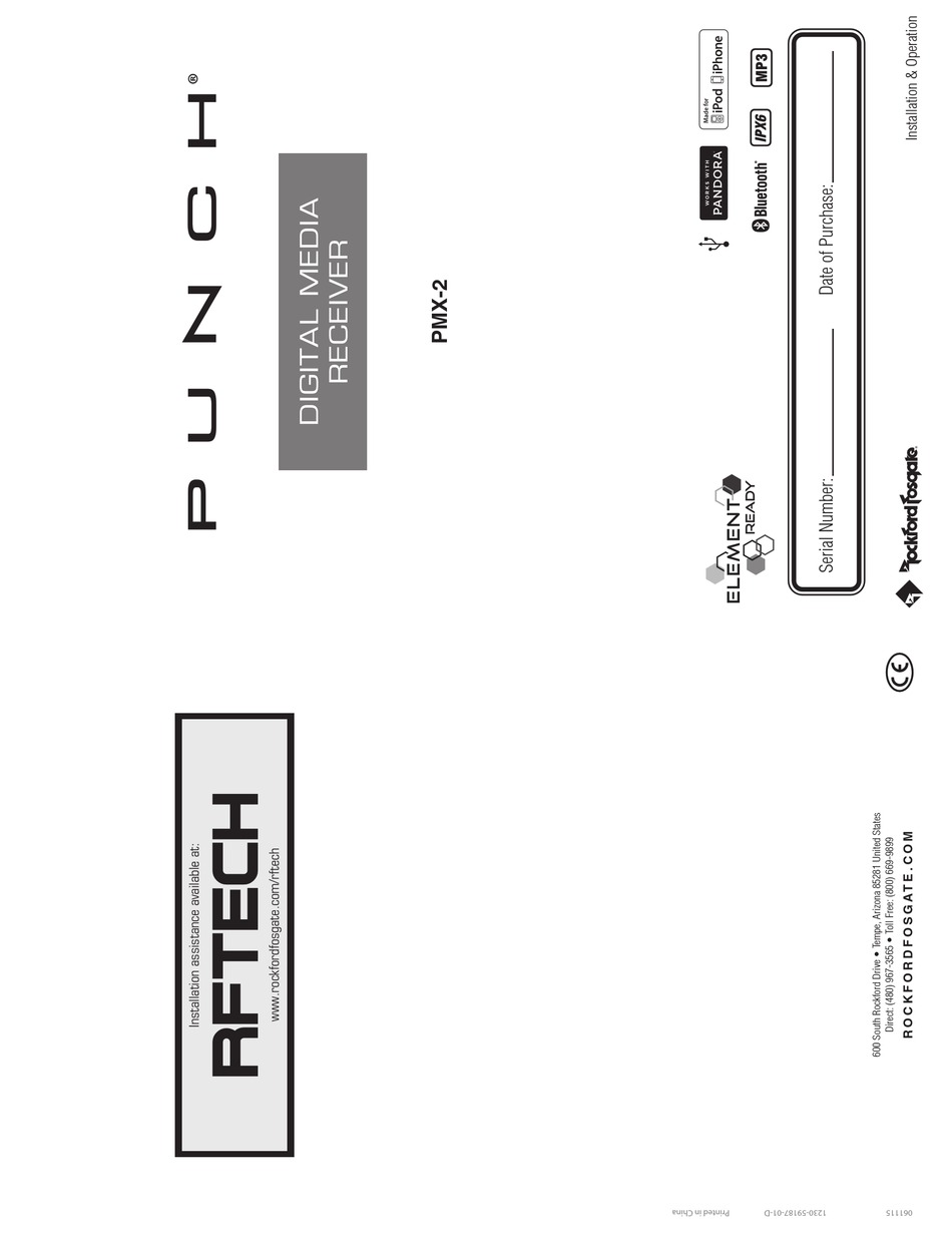 Rockford Fosgate Punch Pmx Installation Operation Manual Pdf