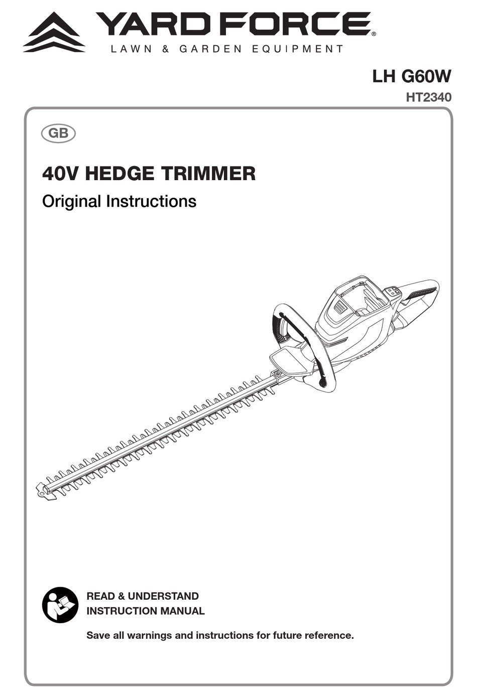 YARD FORCE LH G60W ORIGINAL INSTRUCTIONS MANUAL Pdf Download ManualsLib