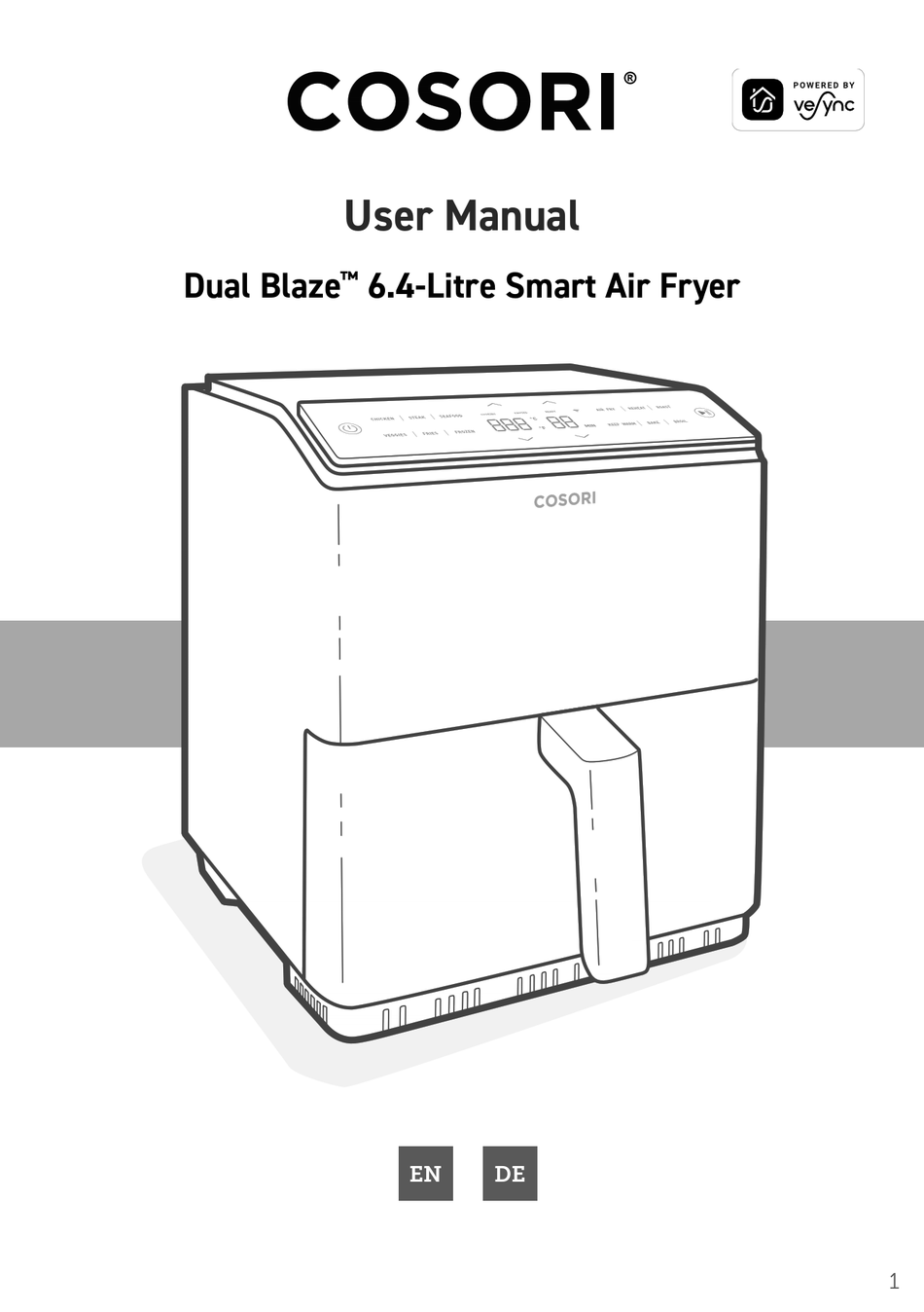 User manual Cosori Dual Blaze CAF-P583S-KUS (English - 24 pages)