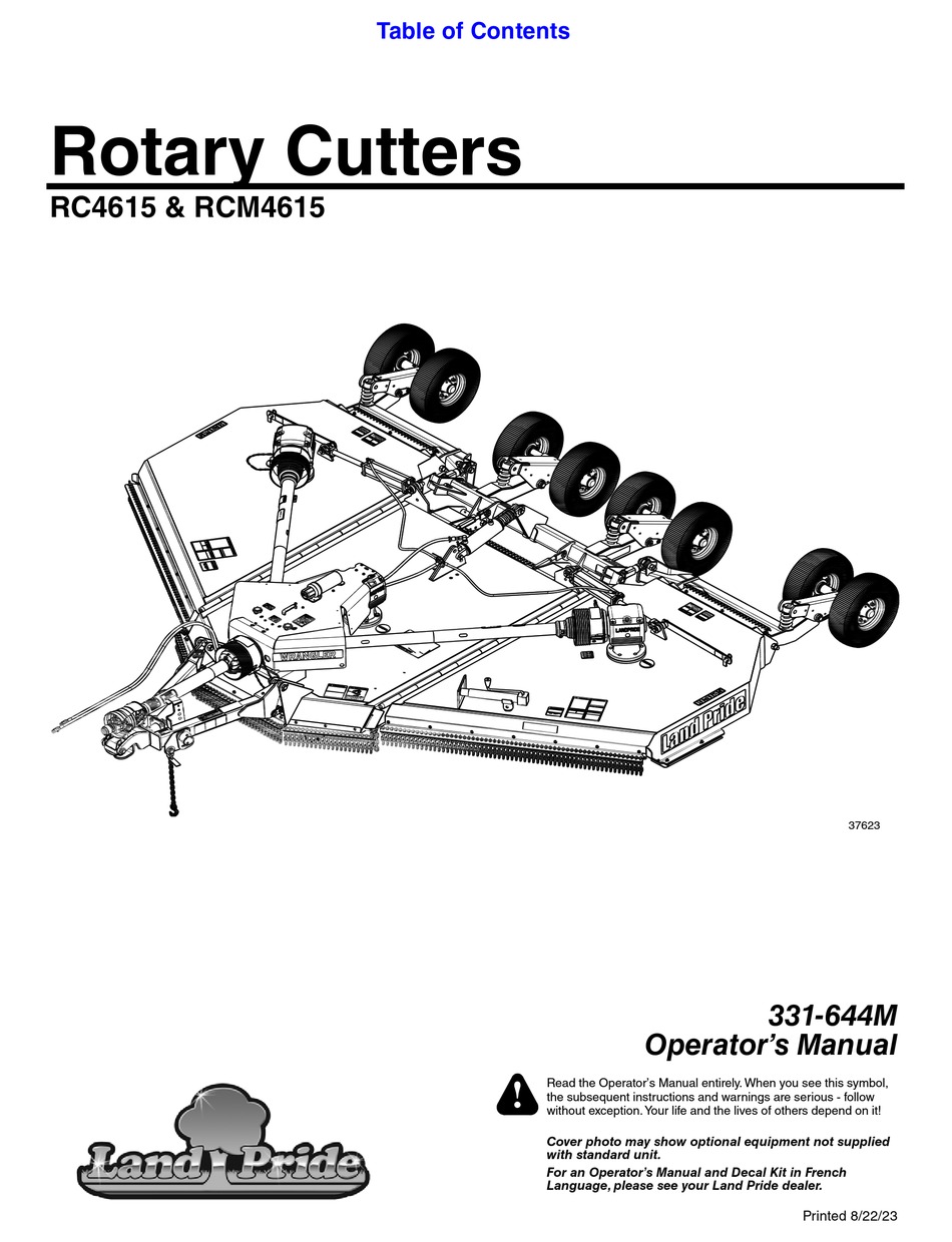 LAND PRIDE RC4615 OPERATOR'S MANUAL Pdf Download | ManualsLib